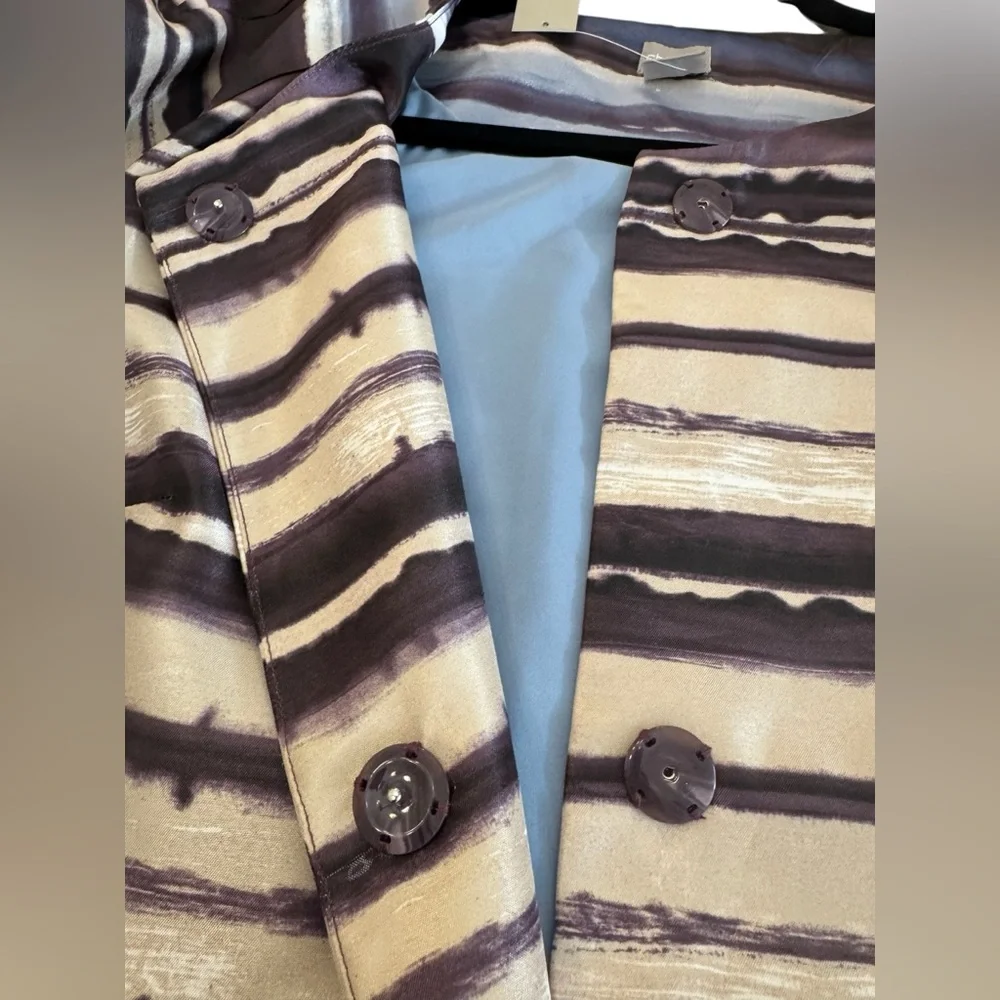 Chico's Shantung Topper Jacket Blue Multi Size 1 Medium NWT - Picture 9 of 14